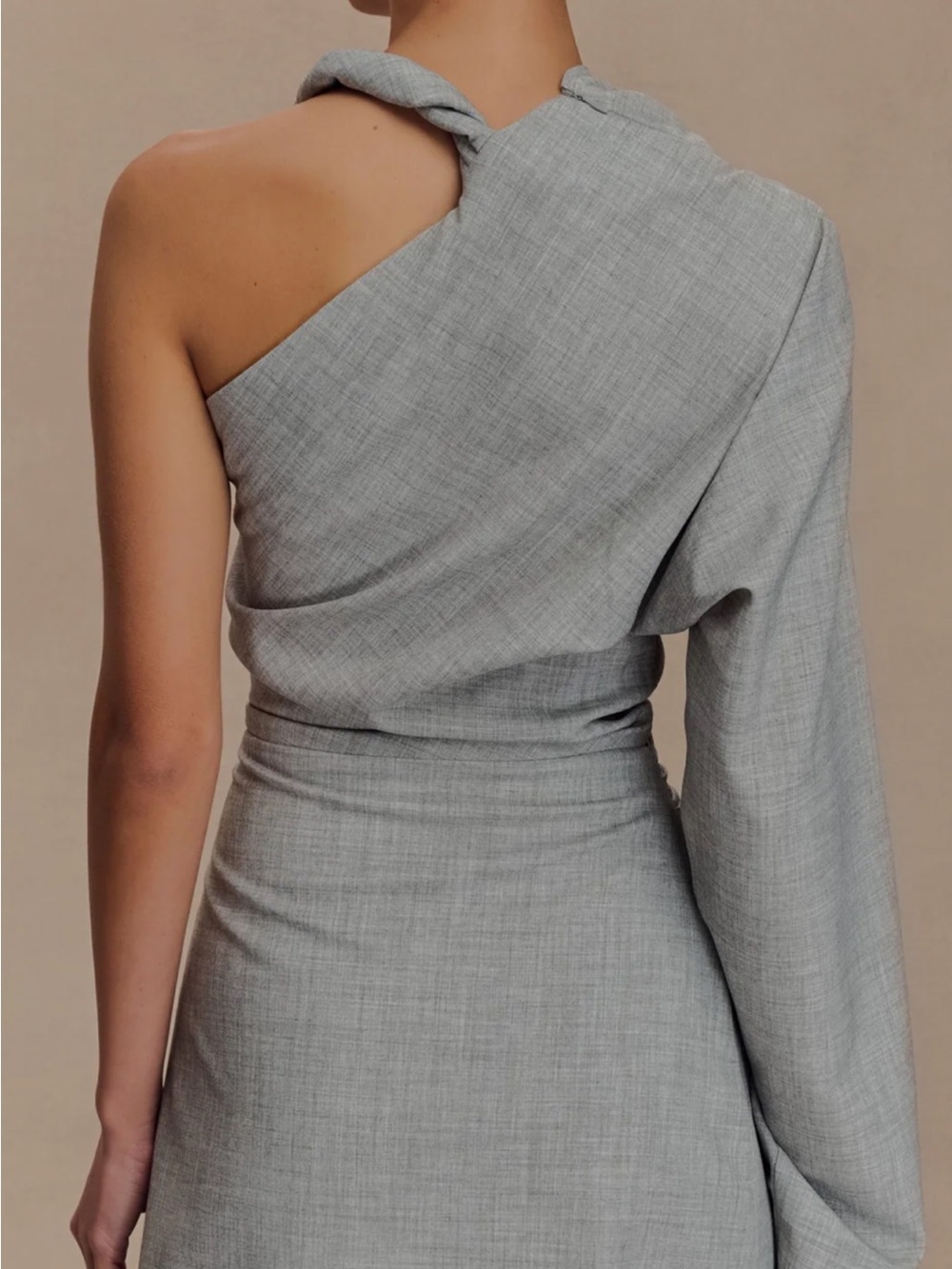 MESHKI Dorian twist shoulder mini Dress size M - Picture 2 of 7